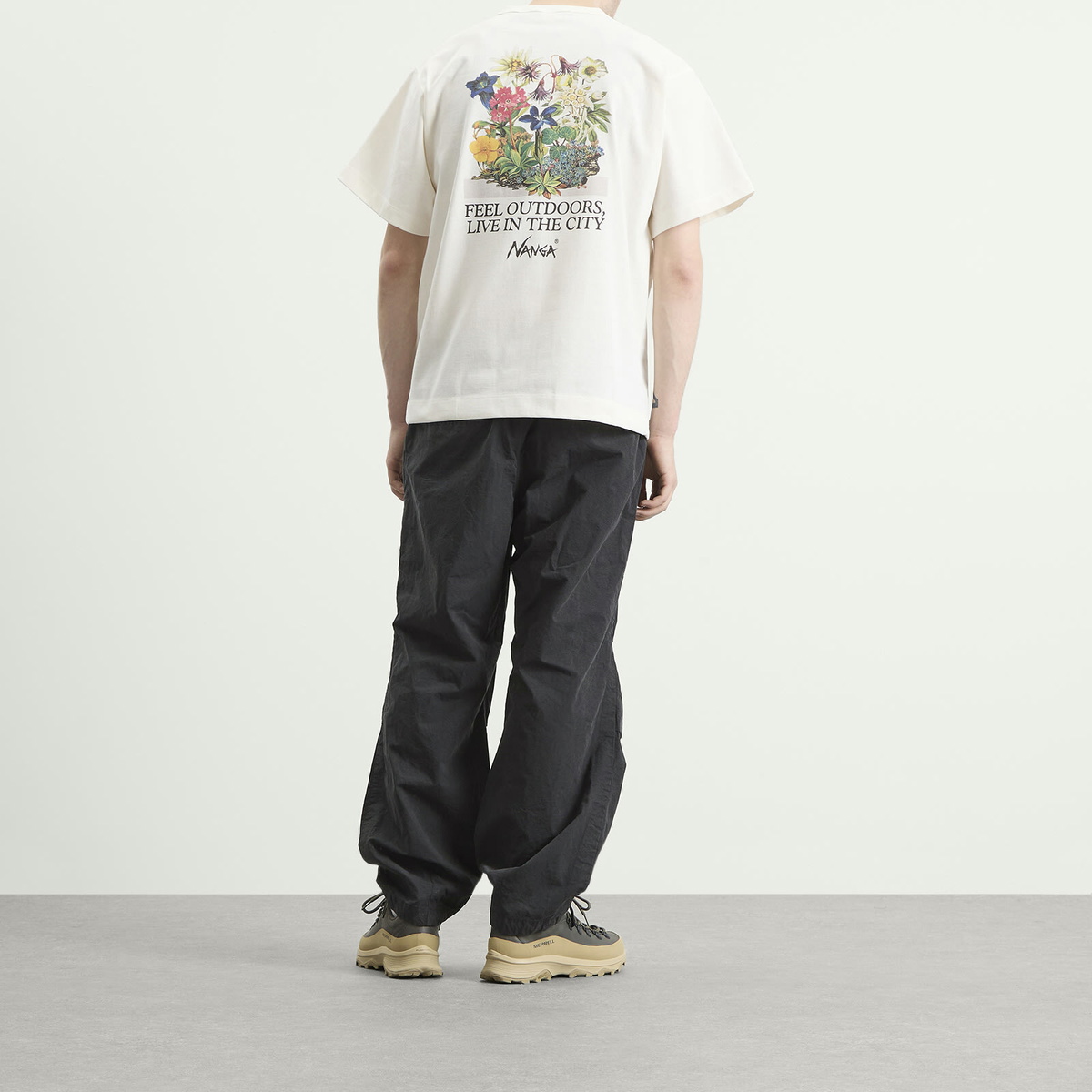 NANGA Men's Eco Hybrid Vintage Flower T-Shirt in White
