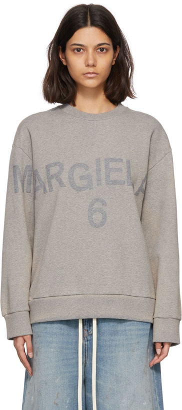 Photo: MM6 Maison Margiela Grey Cotton Sweatshirt
