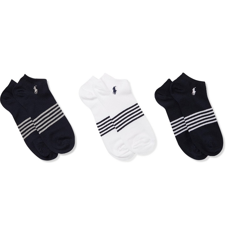 Photo: Polo Ralph Lauren - Three-Pack Logo-Embroidered Striped Stretch Cotton-Blend Socks - Multi