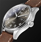 Oris - Big Crown ProPilot Day-Date Automatic 45mm Stainless Steel and Suede Watch - Men - Brown
