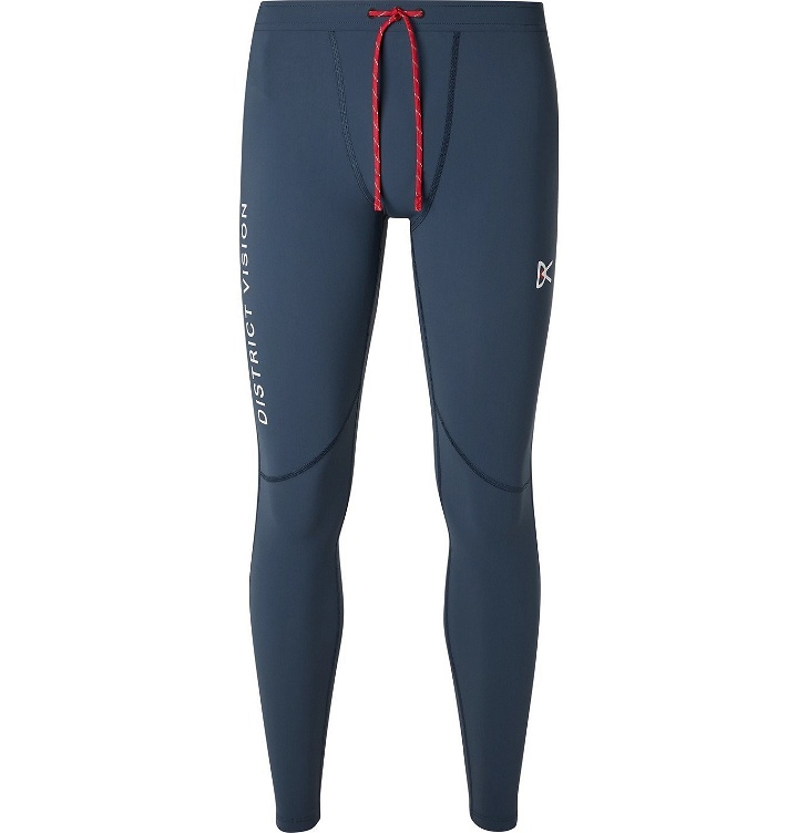 Photo: DISTRICT VISION - Lono Stretch-Jersey Running Tights - Blue
