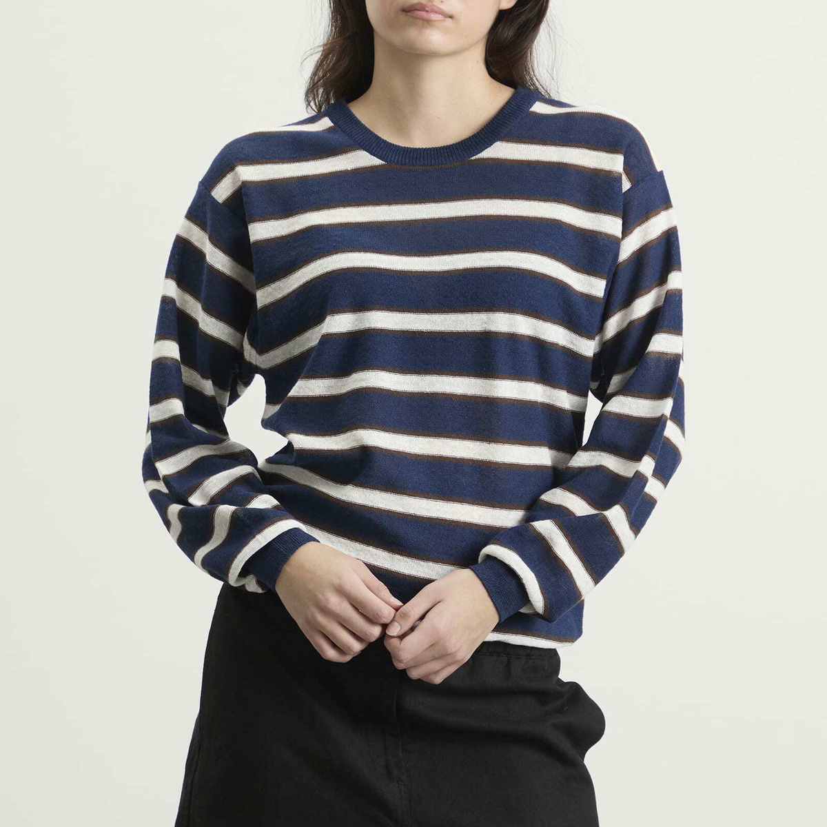Nothing Written Women's Stripe Jumper in Dark Navy
