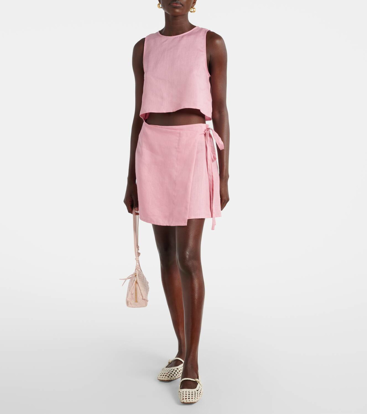 Asceno Kobe linen crop top