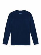 Blue Blue Japan - Indigo-Dyed Ribbed Cotton-Blend Jersey T-Shirt - Blue