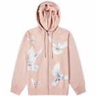 3.Paradis Women's Freedom Doves Zip Hoodie in Pink