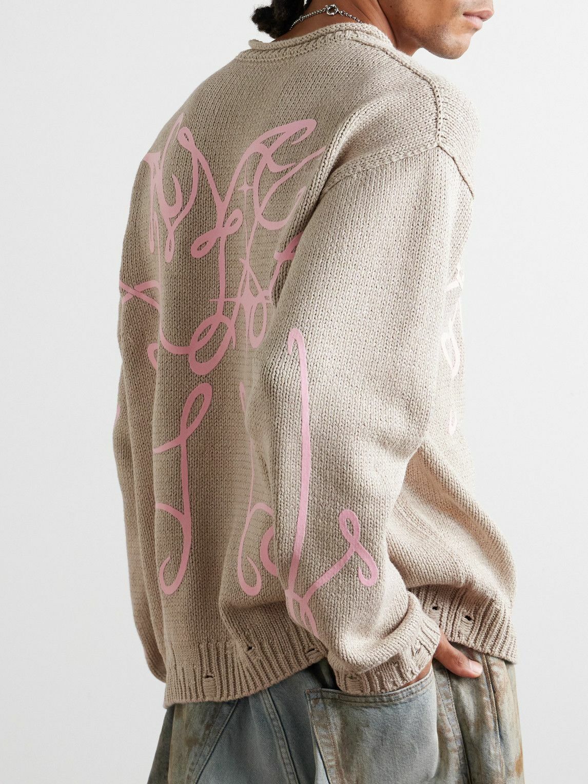 w0yu_ny2wです₊⁎⁺˳✧༚ Acne Studios - Kawii Cyber Logo-Flocked Distressed Metallic