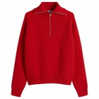 Jil Sander Men's Wool Fisherman High Neck Jumper in Poppy