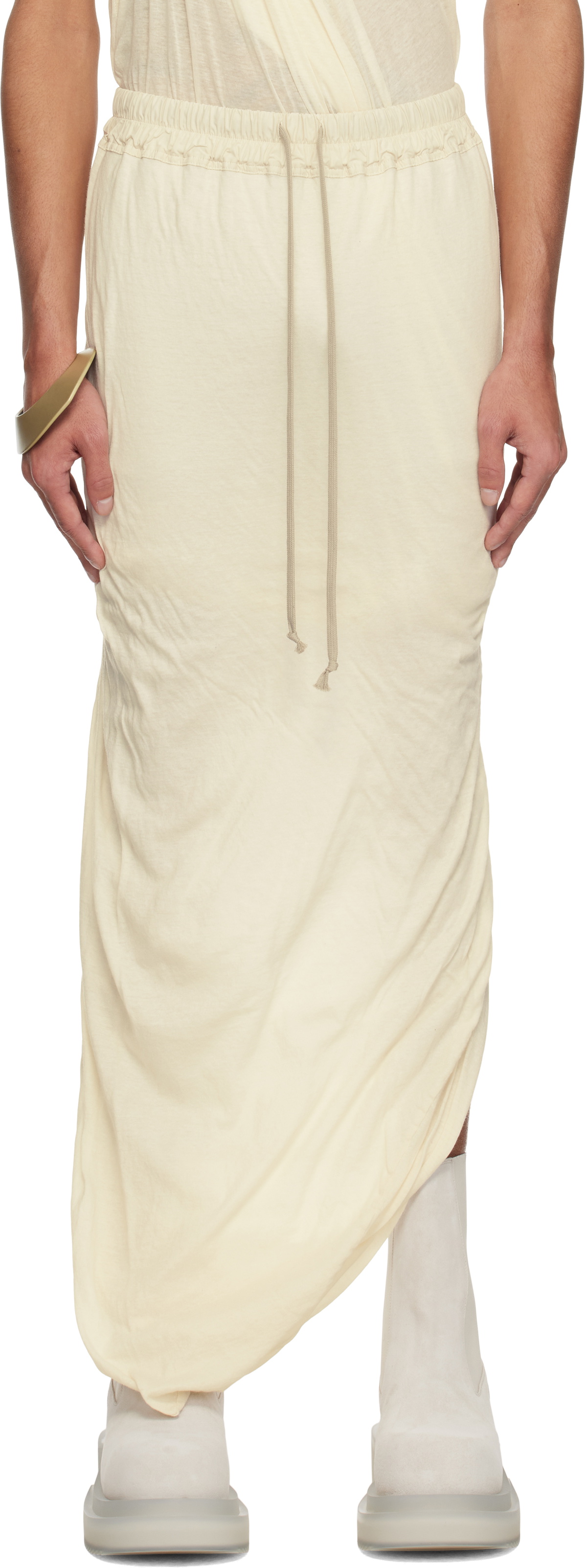 Rick Owens Off-White Hollywood Pull On Pillar Skirt