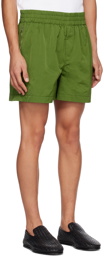 Bottega Veneta Green Crinkled Shorts