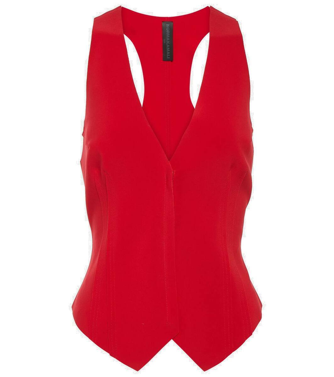 【Norma Kamali】 Chalkストライプ racerbackベスト Norma Kamali Chalk stripe racerback vest Norma Kamali