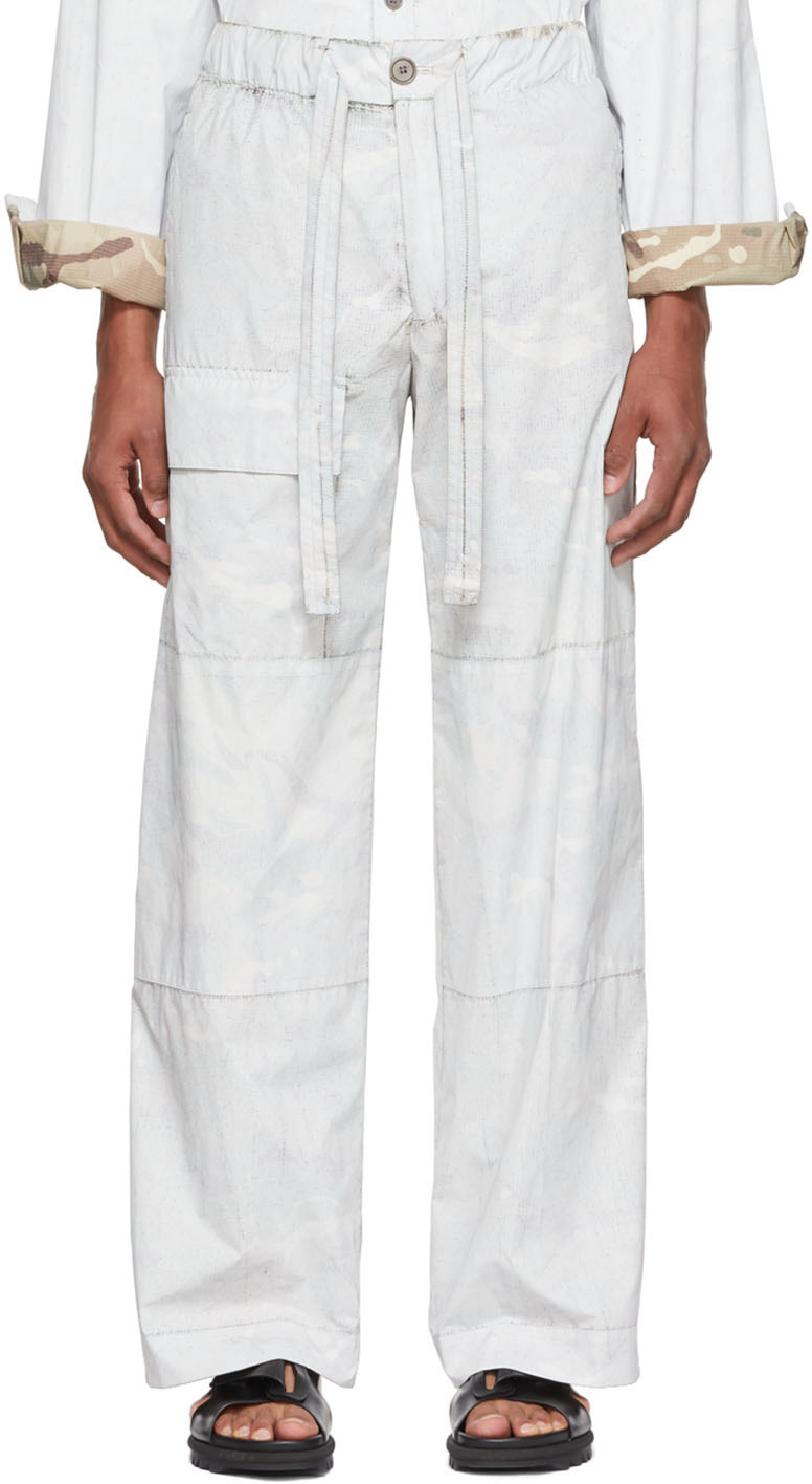 Dries Van Noten Off-White Nylon Cargo Pants Dries Van Noten