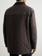 Purdey - Winchester Corduroy and Knit-Trimmed Quilted Padded Shell Jacket - Brown