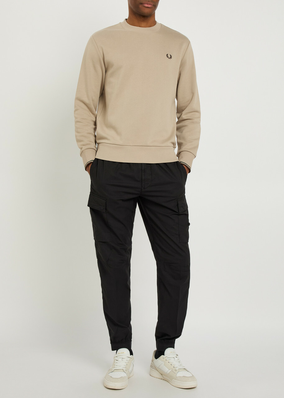Fred Perry Logo-embroidered Cotton Sweatshirt Ecru