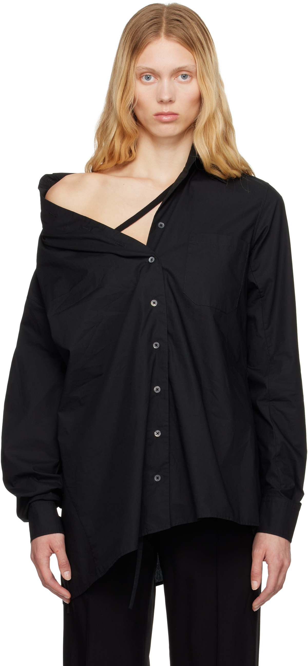 Ann Demeulemeester Black Daria Drop Shoulder Shirt