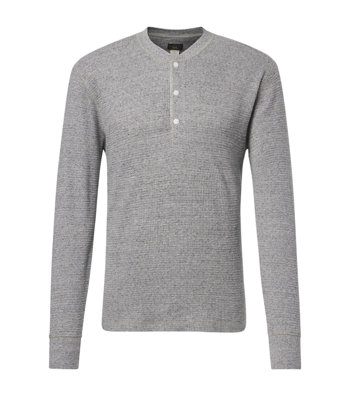 Photo: RRL Waffle-knit cotton Henley shirt