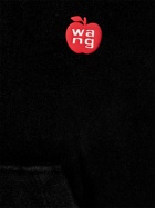 ALEXANDER WANG - Cropped Zip Up Cotton Hoodie W/ Logo