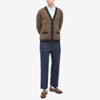 Gucci Men's GG Logo Knit Cardigan in Camel