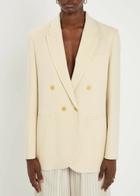 Forte_forte Double-breasted Wool-blend Blazer Cream
