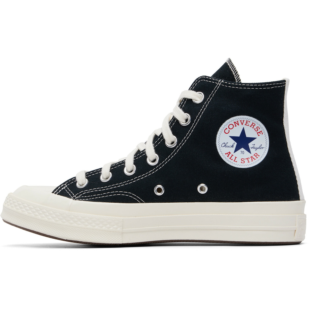 COMME des GARÇONS PLAY Black Converse Edition Chuck 70 OG Single Heart Sneakers