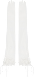 SHUSHU/TONG SSENSE Exclusive White Sequinned Sheer Gloves