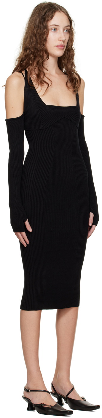 Anna October Black 'La Fleur' Midi Dress