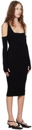 Anna October Black 'La Fleur' Midi Dress