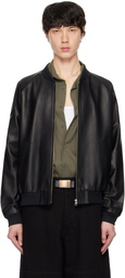 International Gallery BEAMS Black Track Leather Jacket