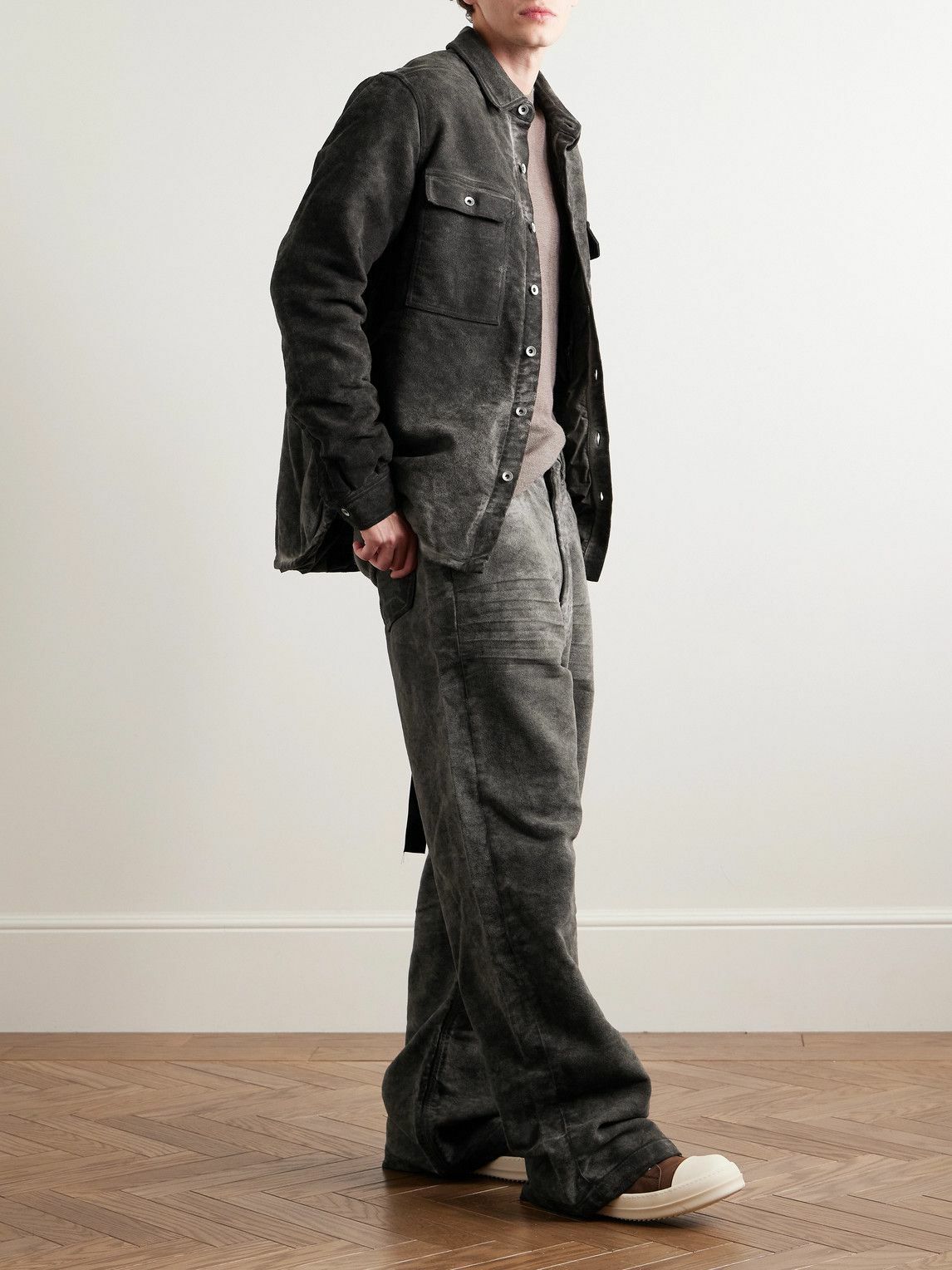 ◆DRKSHDW BY RICK OWENS◆コットンモールスキン オーバーシャツ DRKSHDW by Rick Owens - Padded Garment-Dyed Cotton-Moleskin