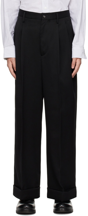 Photo: Hed Mayner Black Pleated Trousers