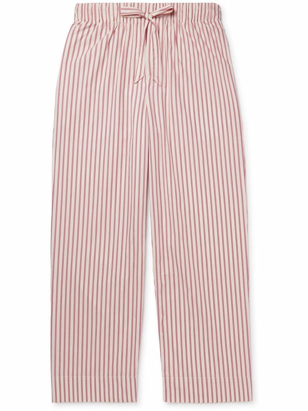 Photo: TEKLA - Striped Organic Cotton-Poplin Pyjama Trousers - Red
