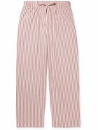 TEKLA - Striped Organic Cotton-Poplin Pyjama Trousers - Red