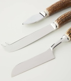 Lorenzi Milano Stag antler cheese knife set