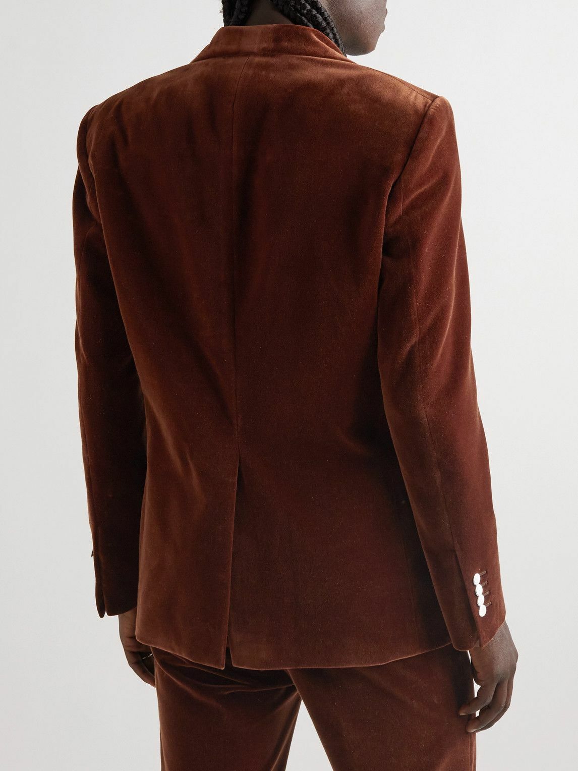 Velvet Highneck Track Jacket in brown - Palm Angels® Official