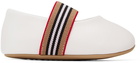 Burberry Baby White Icon Stripe Detail Ballerina Pre-Walkers