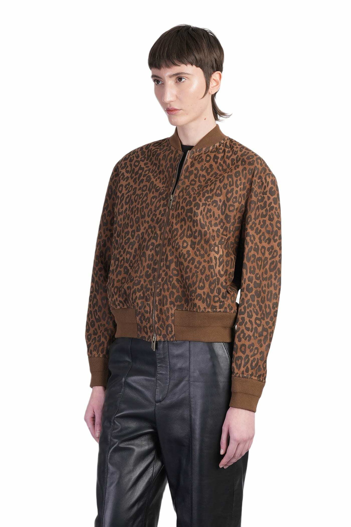 Salvatore Santoro Bomber Jacket In Animalier Leather