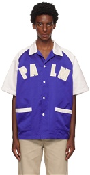 Palm Angels Blue Bowling Shirt