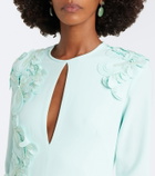 Costarellos Verana embellished floral-appliqué crêpe gown