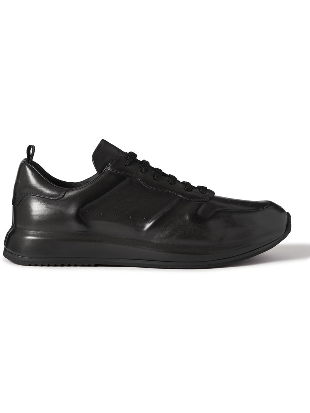 Photo: Officine Creative - Race Lux 1 Glossed Leather Sneakers - Gray