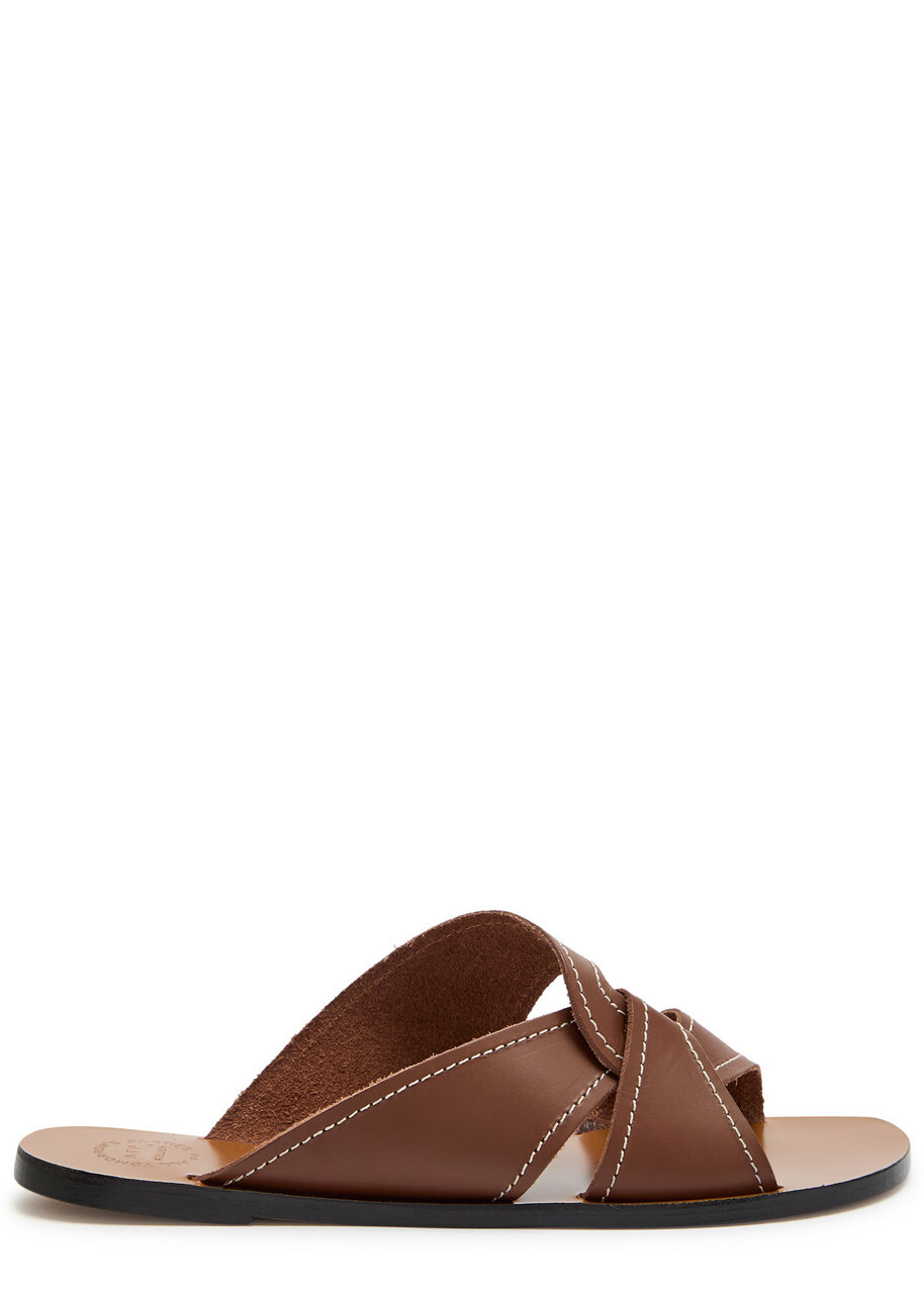 Atp Atelier Allai Leather Sliders Brown