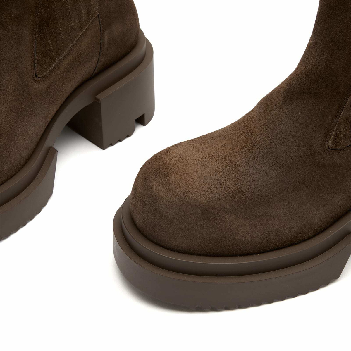 Rick Owens Women's Bogun Suede Ankle Boot in Dark Dust