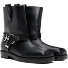 BALMAIN Black T-Bar Calfskin Ankle Boots
