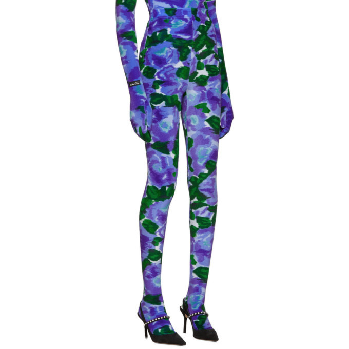 Richard Quinn Blue Floral Leggings