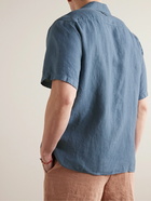 NN07 - Julio 5706 Convertible-Collar Linen Shirt - Blue