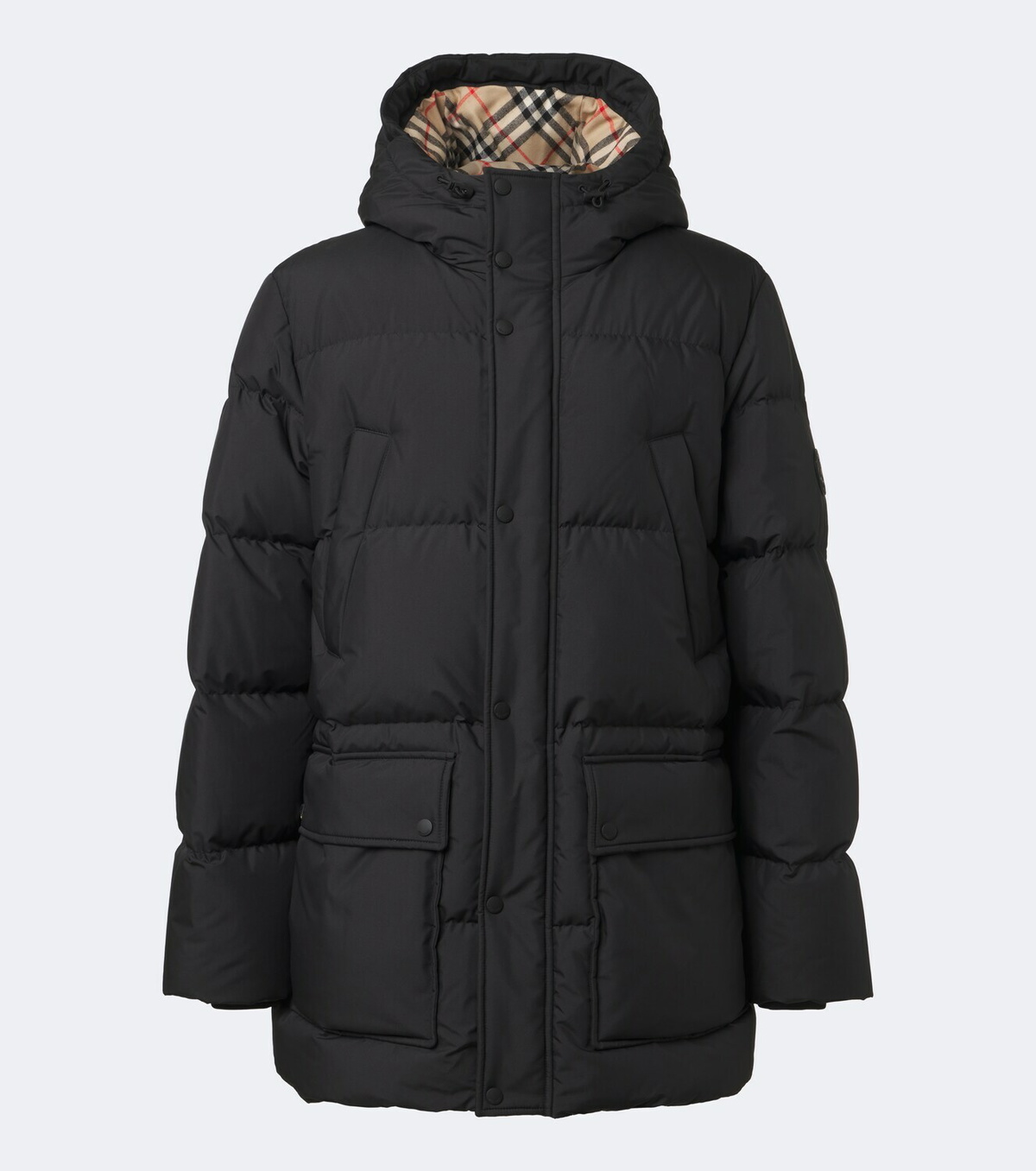 Burberry Burberry Check hooded down coat