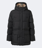 Burberry Burberry Check hooded down coat
