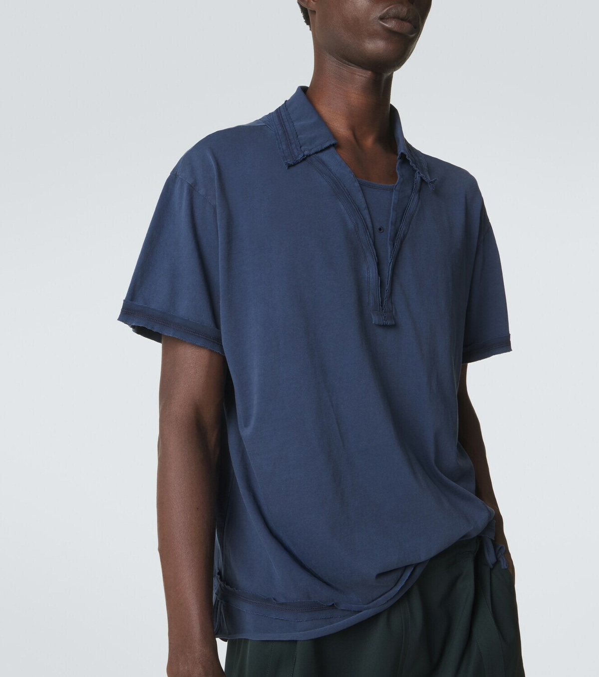 Kiko Kostadinov Otak layered cotton polo shirt