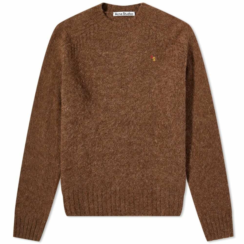 トップス ACNE STUDIOS KOWHAI BRUSHED CREW KNIT S Acne Studios Men's Kowhai Brushed Crew Knit in Chocolate