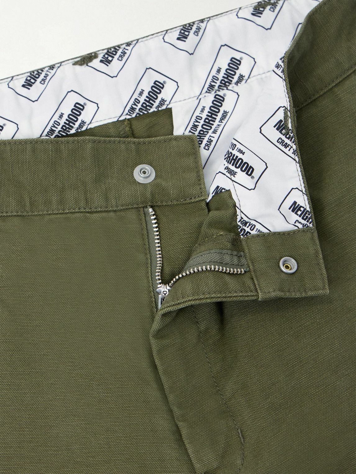 Neighborhood - Straight-Leg Double-Knee Cotton-Canvas Trousers - Green