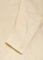 Nanushka Linka Crinkled Poplin Polo Shirt Cream