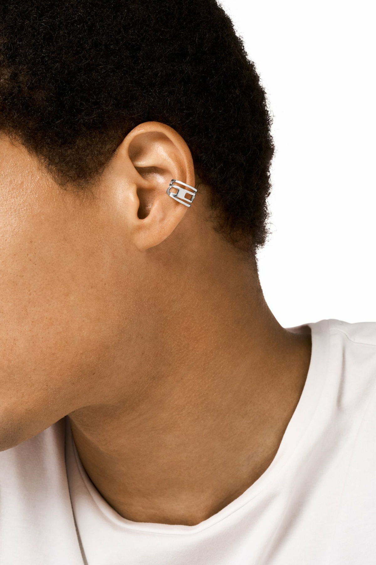 Diesel Stainless Steel Ear Cuff - Ear Cuffs - Unisex - Silver